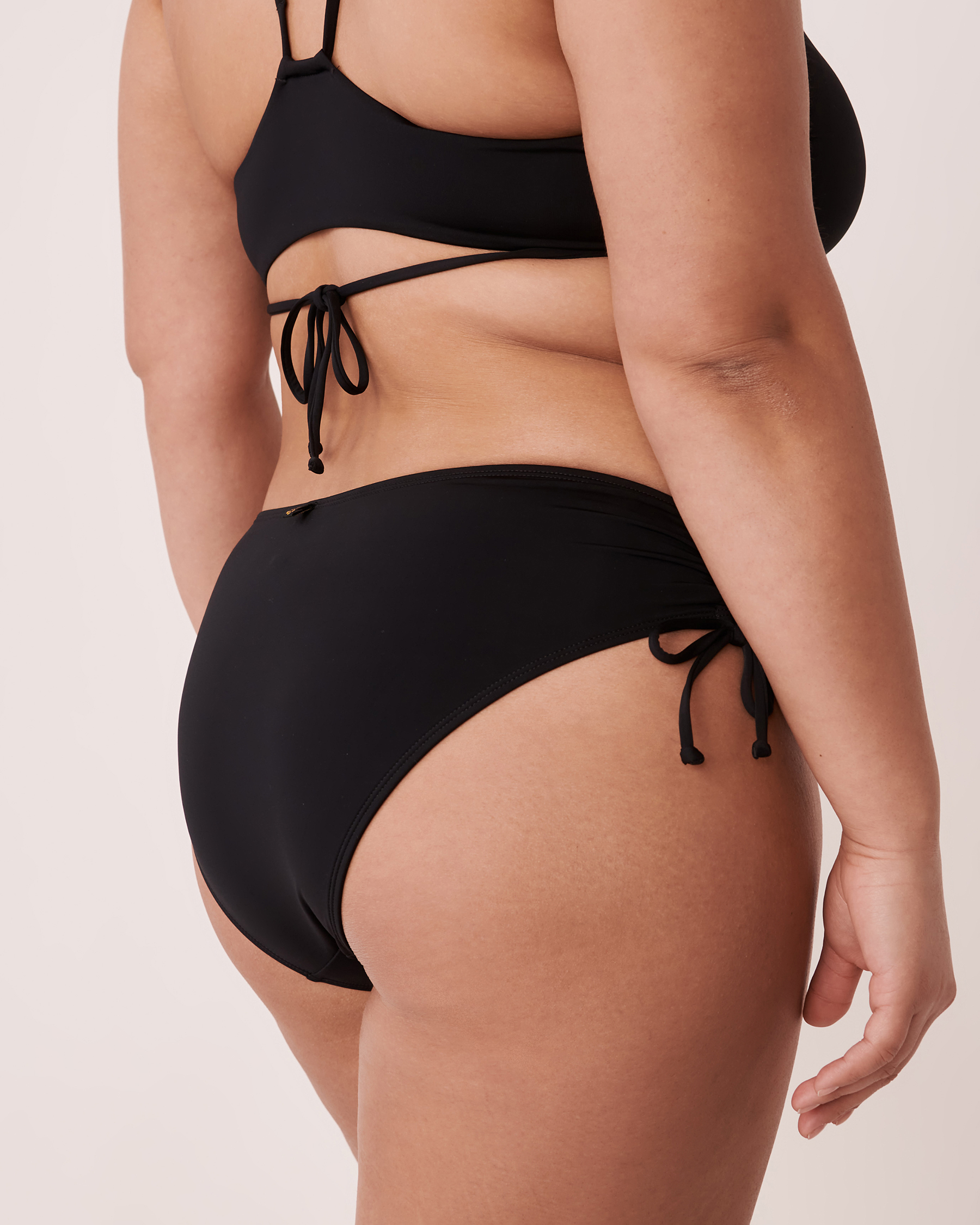 LA VIE EN ROSE AQUA SOLID Brazilian Bikini Bottom Black 70300161 - View5