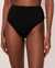LA VIE EN ROSE AQUA SOLID Shirred High Waist Bikini Bottom Black 70300169 - View1