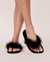 LA VIE EN ROSE Faux Fur Slide Slippers Black 40700175 - View1