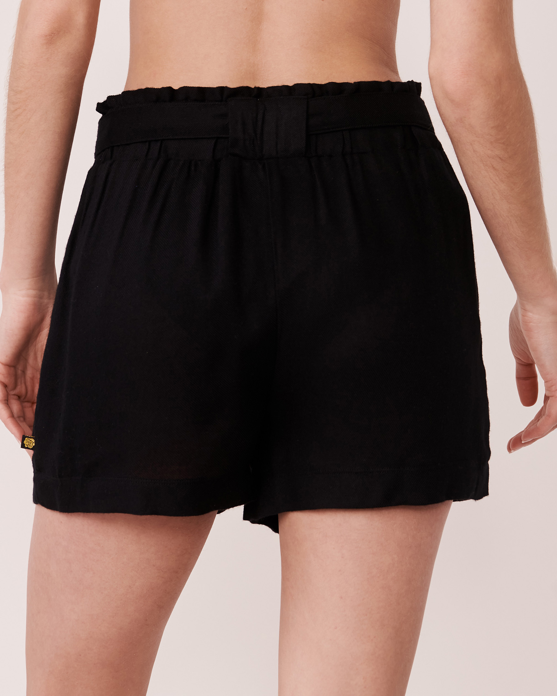 LA VIE EN ROSE AQUA High Waist Shorts with Ribbon Black 80200011 - View2