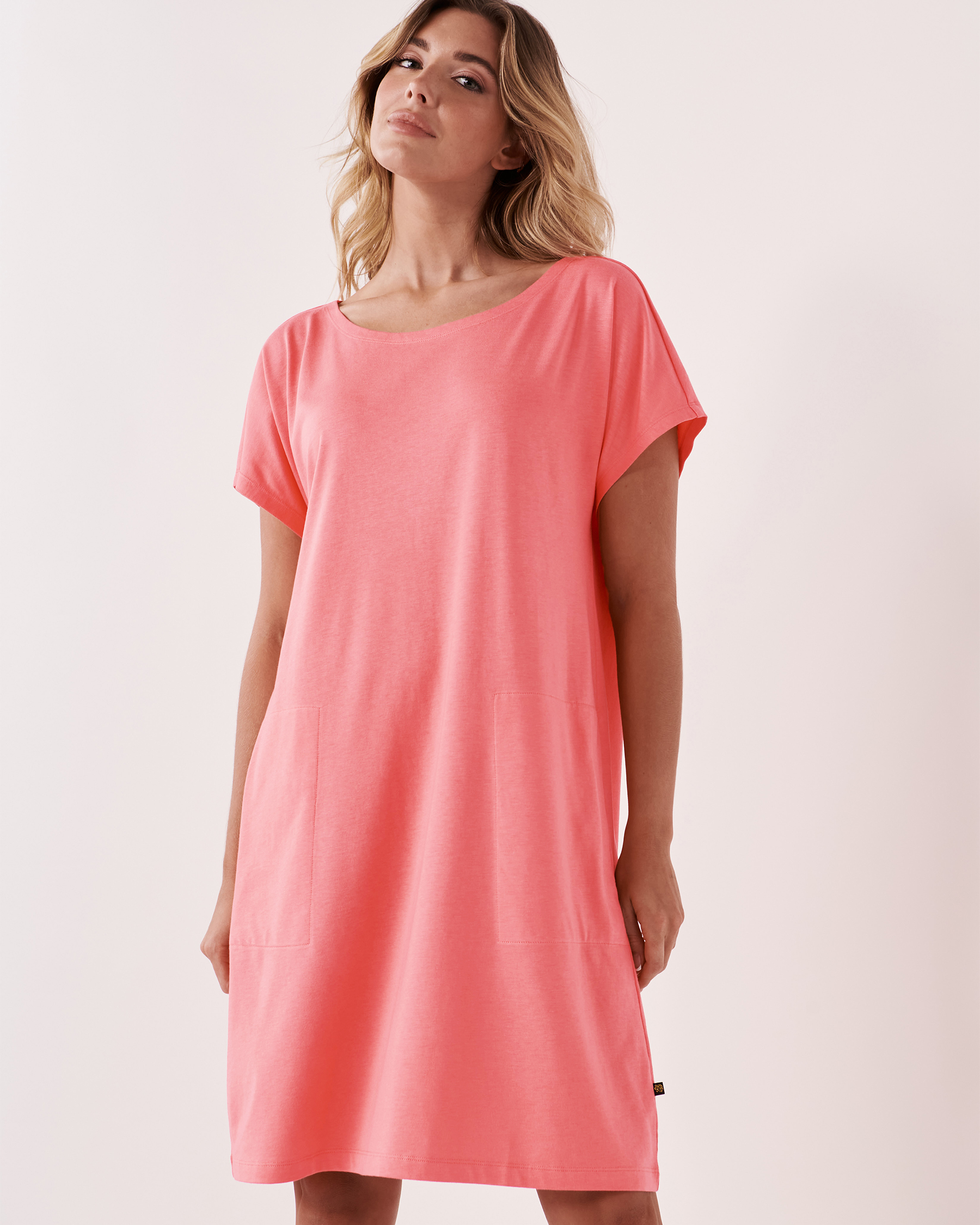 AQUAROSE Short Sleeve Dress with Pockets Shell pink 80300046 - View4