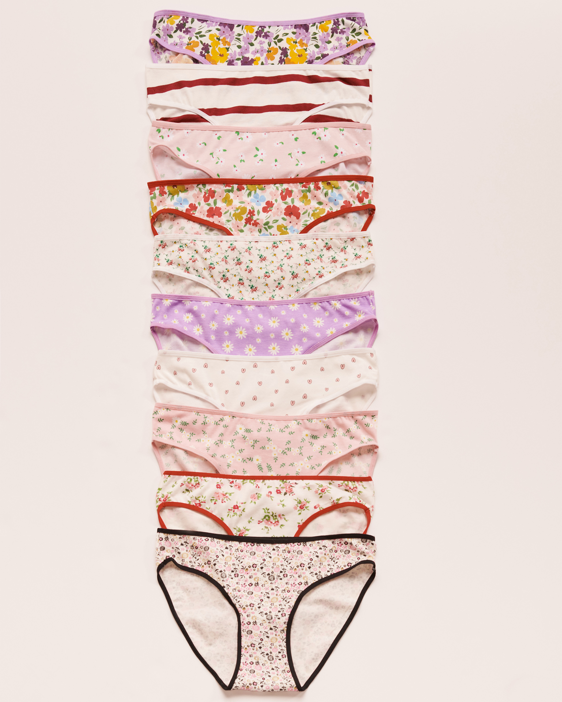 LA VIE EN ROSE 10-Pack Cotton Bikini Panty Multicolor 20100175-10P - View1