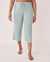 LA VIE EN ROSE Soft Knit Jersey Wide Leg Capri Silver blue dots 40200293 - View1