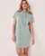 LA VIE EN ROSE Hooded Short Sleeve Dress Silver blue 50400023 - View1