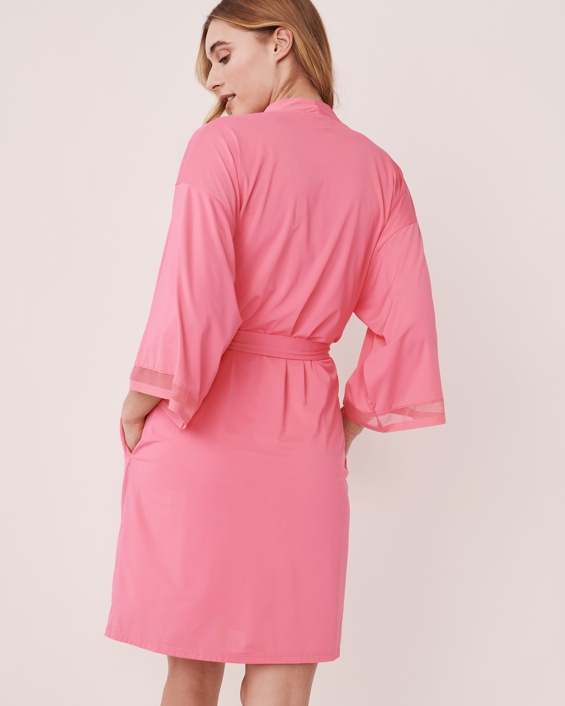 LA VIE EN ROSE Kimono détail de résille Rose bonbon 60600027 - Voir2