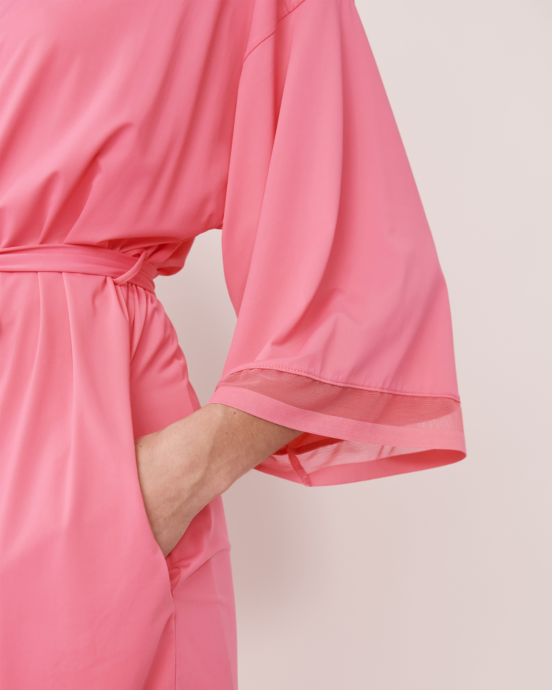 LA VIE EN ROSE Kimono détail de résille Rose bonbon 60600027 - Voir4