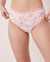LA VIE EN ROSE Culotte bikini taille haute coton et bande élastique logo Floral rose 20100151 - View1