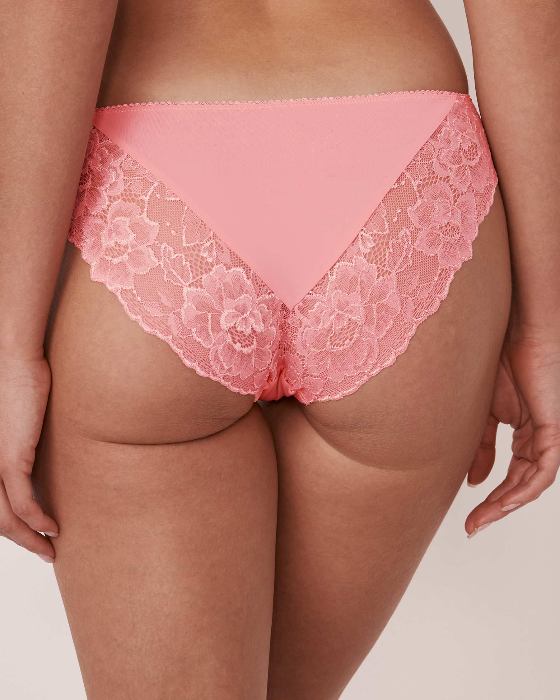 LA VIE EN ROSE Microfiber and Lace Bikini Panty Flamingo pink 20200172 - View2