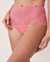 LA VIE EN ROSE Culotte tanga taille haute dentelle Rose flamingo 20300119 - View1