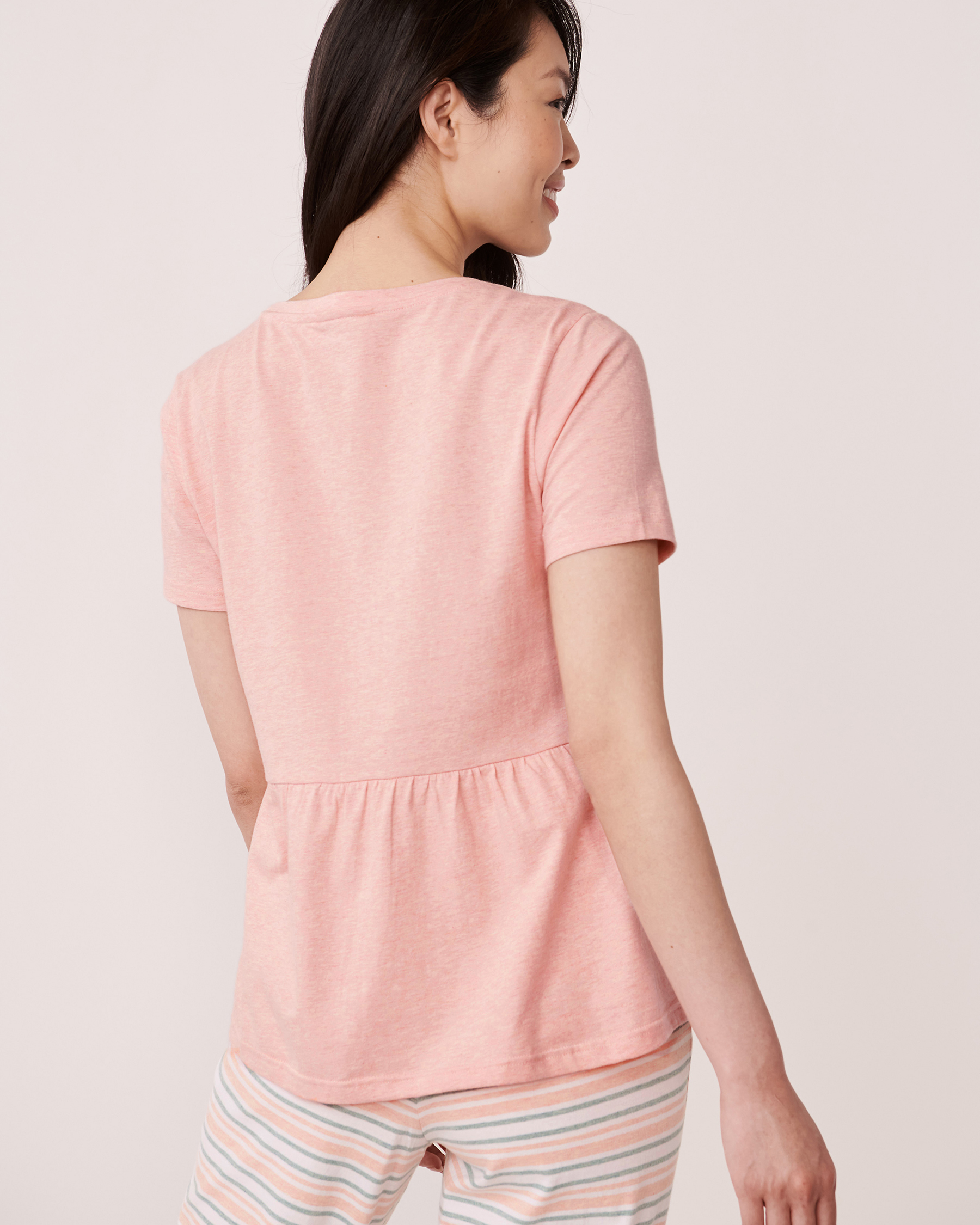 LA VIE EN ROSE Organic Cotton Scoop Neck T-shirt Spring pink 40100292 - View3