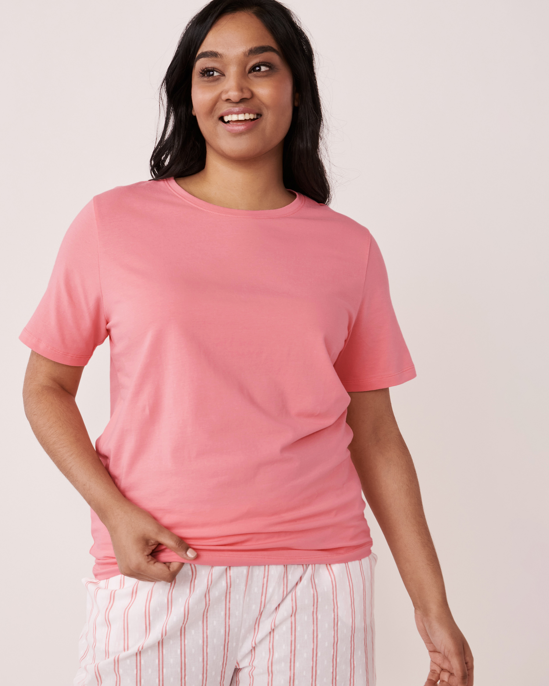 LA VIE EN ROSE Crew Neck T-shirt Flamingo pink 40100294 - View1