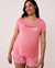 LA VIE EN ROSE Soft Knit Jersey T-shirt Flamingo pink 40100300 - View1
