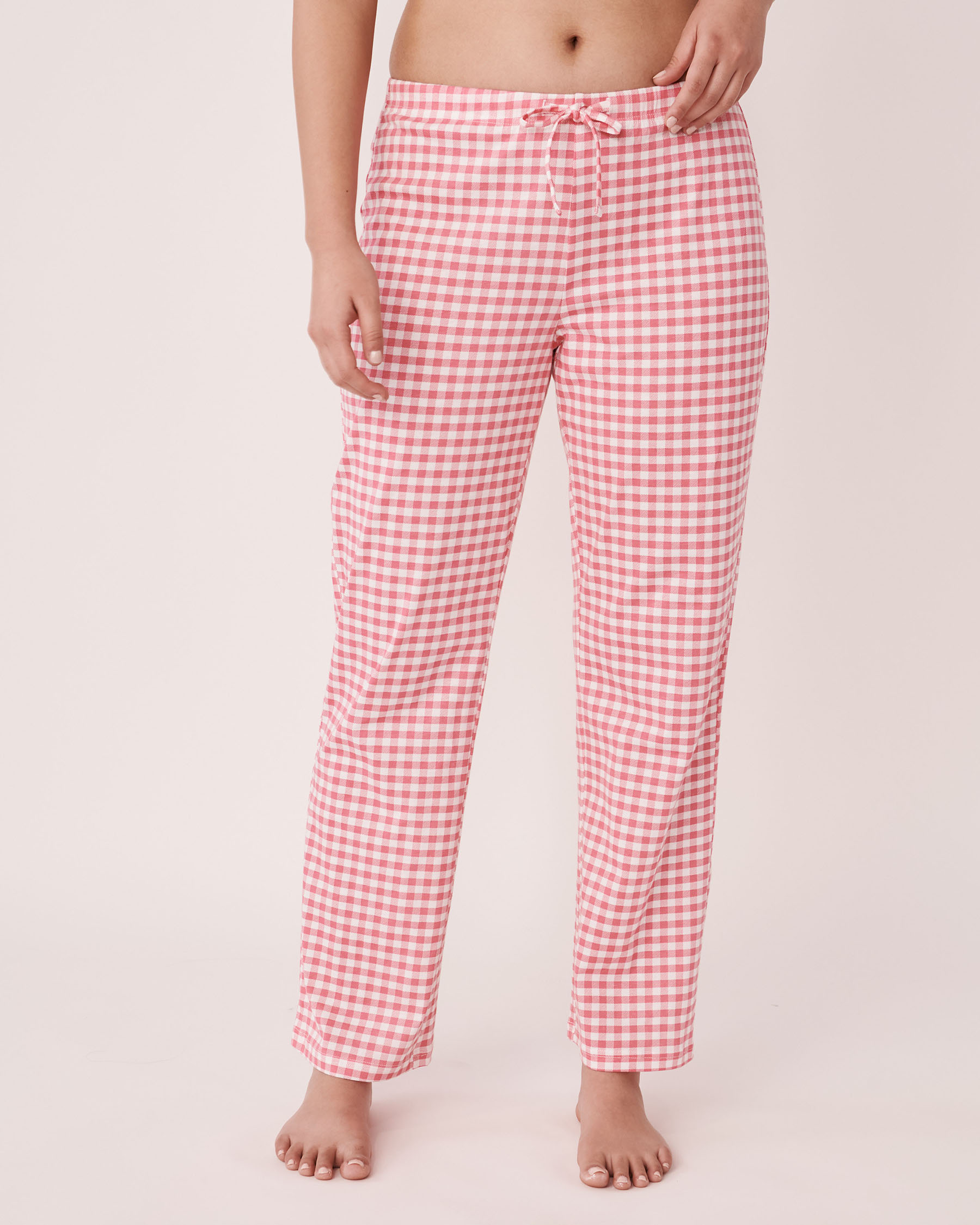LA VIE EN ROSE Pantalon de pyjama à jambe droite Vichy rose 40200269 - Voir1