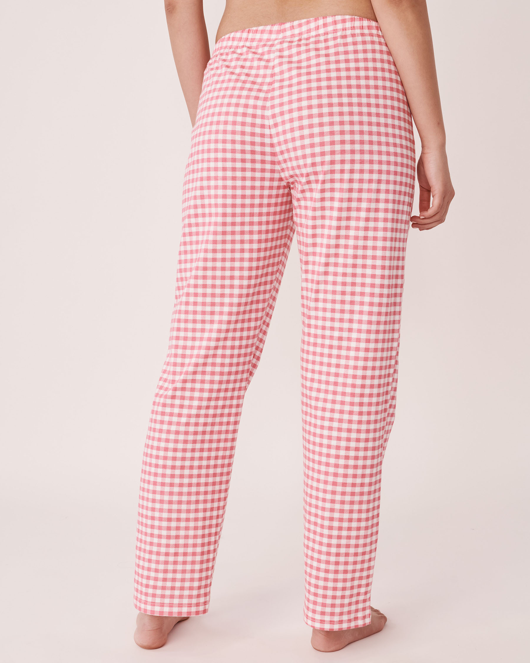 LA VIE EN ROSE Pantalon de pyjama à jambe droite Vichy rose 40200269 - Voir2