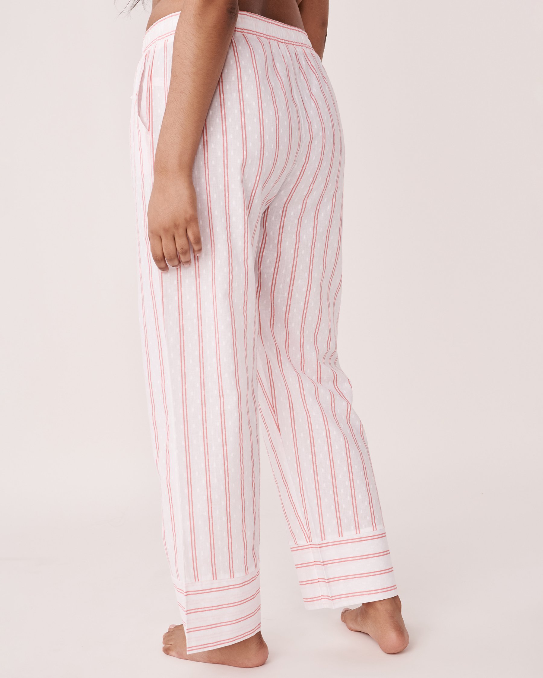 LA VIE EN ROSE Straight Leg Pyjama Pants Baby pink stripes 40200271 - View2