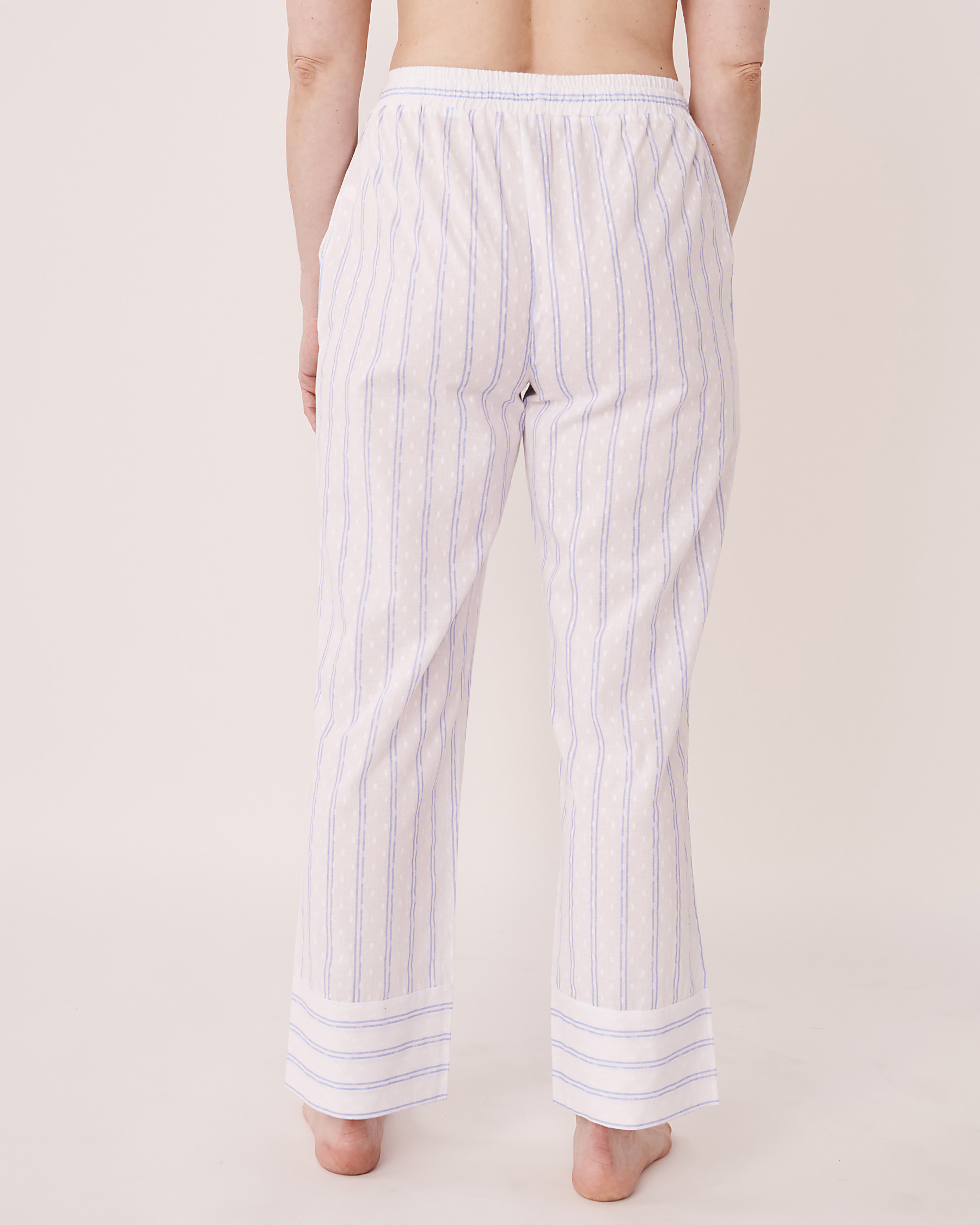 LA VIE EN ROSE Pantalon de pyjama à jambe droite Rayures bleu bébé 40200271 - Voir2
