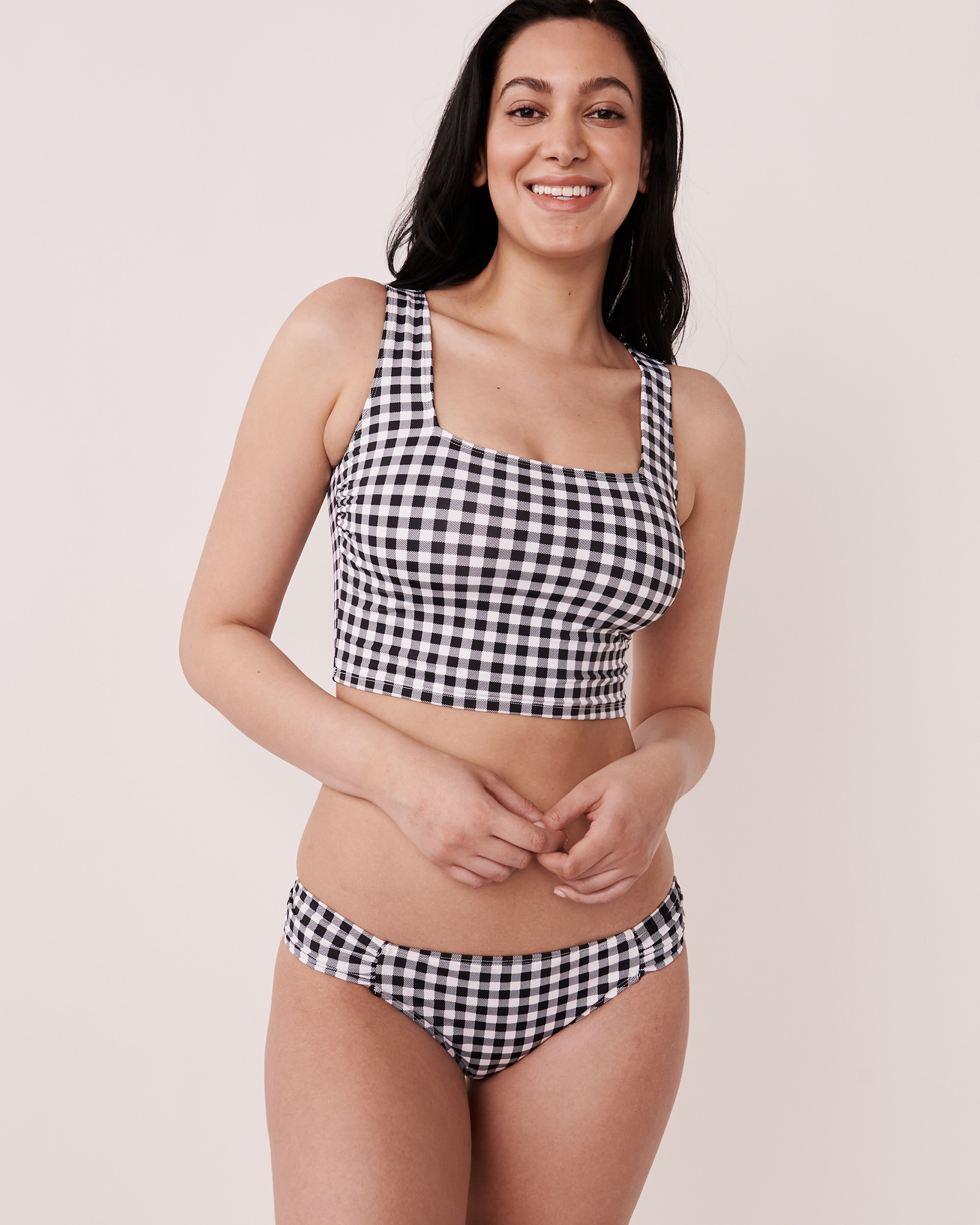 LA VIE EN ROSE AQUA Haut de bikini cami courte GINGHAM Vichy monochrome 70100214 - Voir1