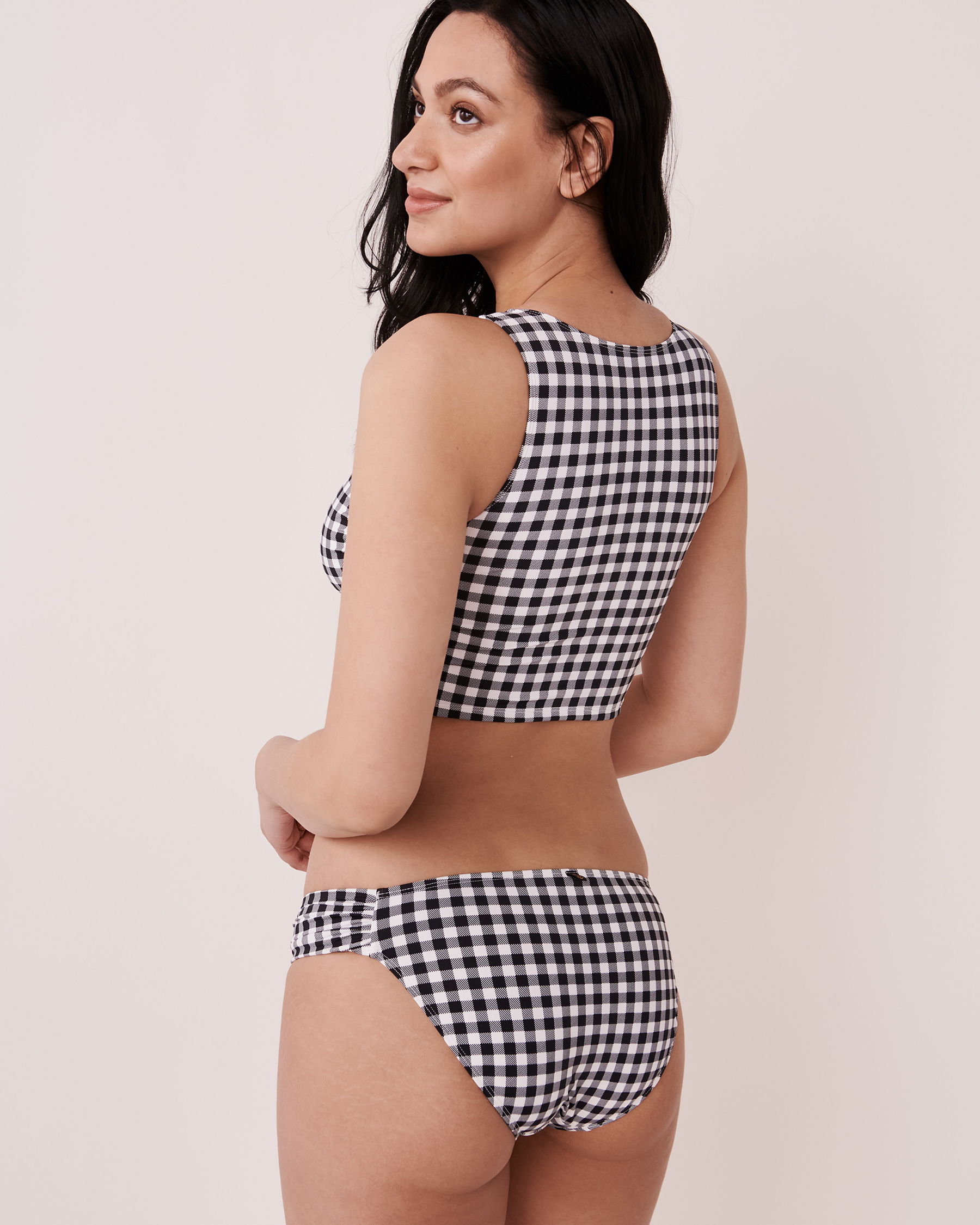 LA VIE EN ROSE AQUA Haut de bikini cami courte GINGHAM Vichy monochrome 70100214 - Voir2