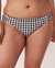 LA VIE EN ROSE AQUA GINGHAM Gathered Sides Bikini Bottom Monochrome gingham 70300196 - View1
