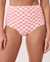 LA VIE EN ROSE AQUA GNGHAM Shirred High Waist Bikini Bottom Gingham 70300214 - View1