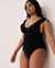 AQUAROSE CELIA Ruffle One-piece Swimsuit Black 70400036 - View1
