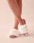 LA VIE EN ROSE Plush Open Slide Slippers Snow white 40700268 - View1