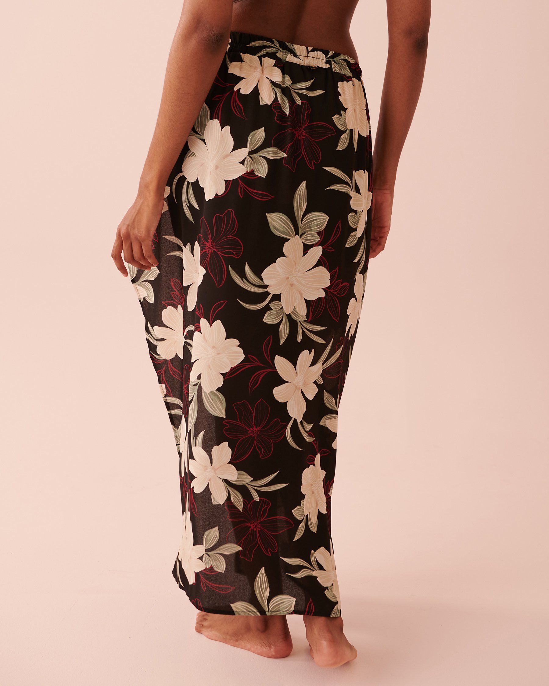 LA VIE EN ROSE AQUA Maxi Length Chiffon Skirt Mediterranean flowers 80200033 - View2
