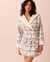 LA VIE EN ROSE Soft Plush Hooded Robe Grey plaid 40600131 - View1