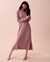 LA VIE EN ROSE Ribbed Long Sleeve Dress Mauve mix 50400036 - View1