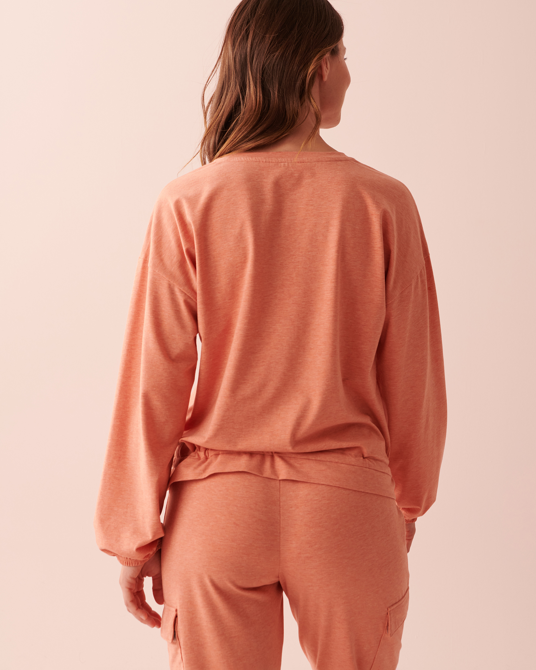 LA VIE EN ROSE Crew Neck Long Sleeve Shirt Dark apricot orange mix 40100456 - View5