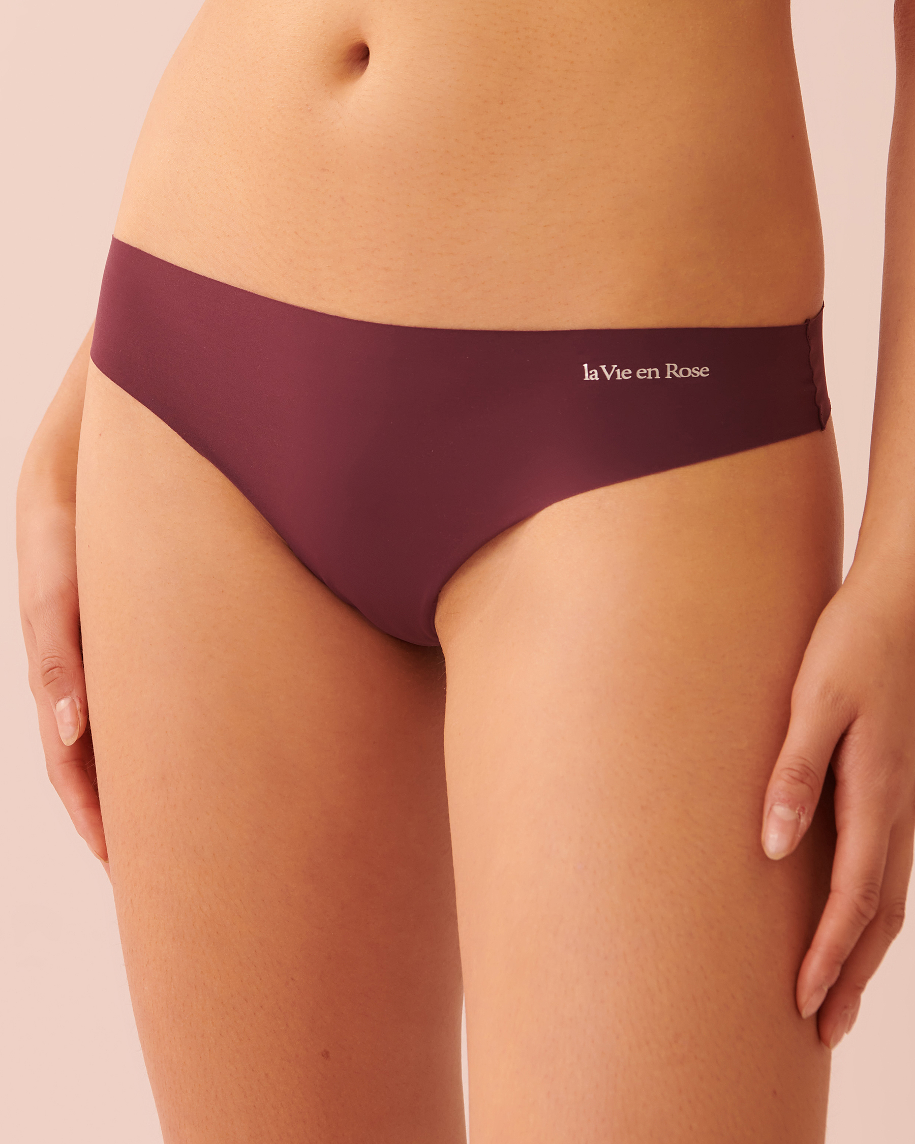 Microfiber No-show Thong Panty - Dark purple