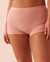 LA VIE EN ROSE Seamless Fabric Ribbed Boyleg Panty Pink peony 20300224 - View1