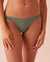 LA VIE EN ROSE AQUA SOLID Recycled Fibers Shirred Sides Bikini Bottom Agave green 70300467 - View1