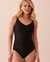 AQUAROSE NAOMIE Shirred One-piece Swimsuit Black 70400088 - View1