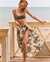 LA VIE EN ROSE AQUA Maxi Length Chiffon Skirt Tropical Leaves 80200033 - View1