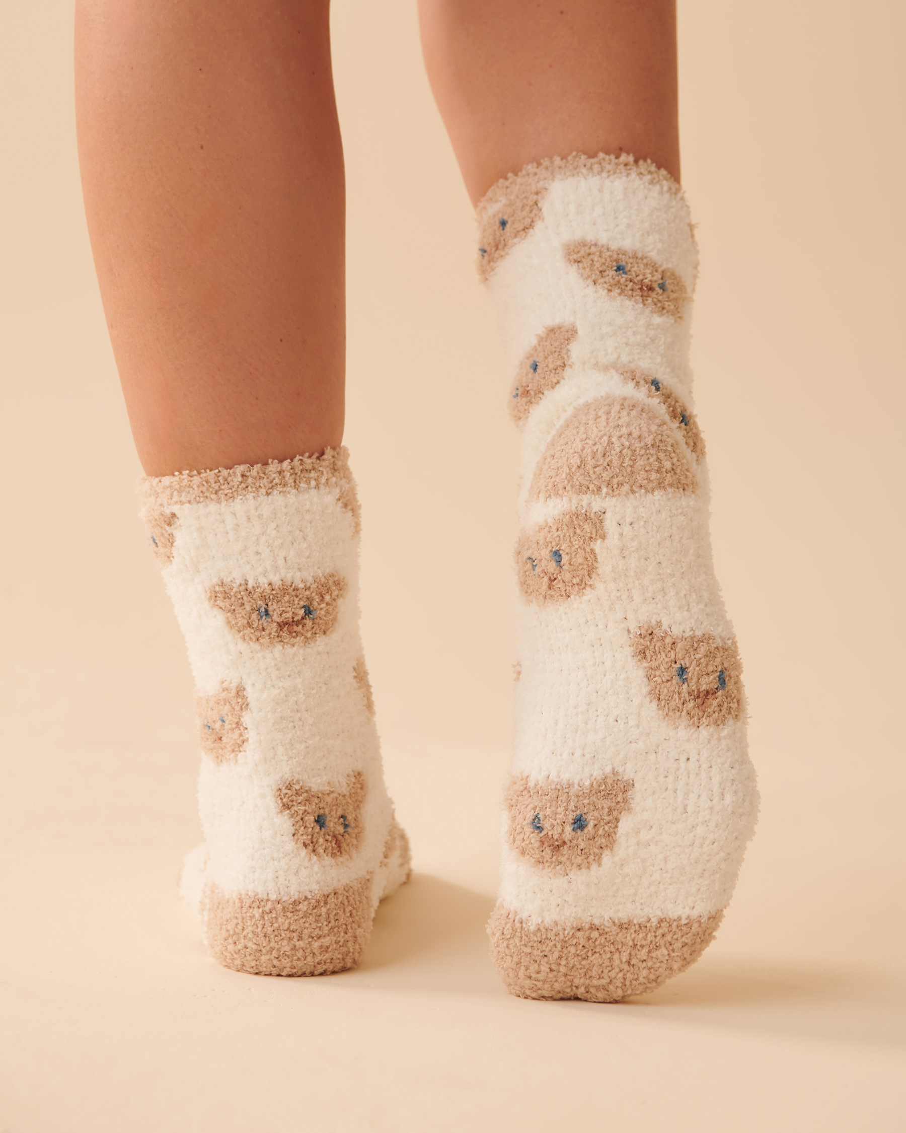 LA VIE EN ROSE 2 Pairs of Recycled Chenille Socks Bears 40700284 - View4