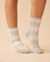 LA VIE EN ROSE 2 Pairs of Recycled Chenille Socks Grey plaid 40700284 - View1