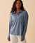 LA VIE EN ROSE Chandail manches longues en tricot doux Mélange horizon bleu 40100479 - View1