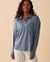 LA VIE EN ROSE Soft Knit Long Sleeve Shirt Blue horizon mix 40100479 - View1
