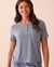 LA VIE EN ROSE T-shirt with Patch Pocket Blue horizon mix 40100484 - View1