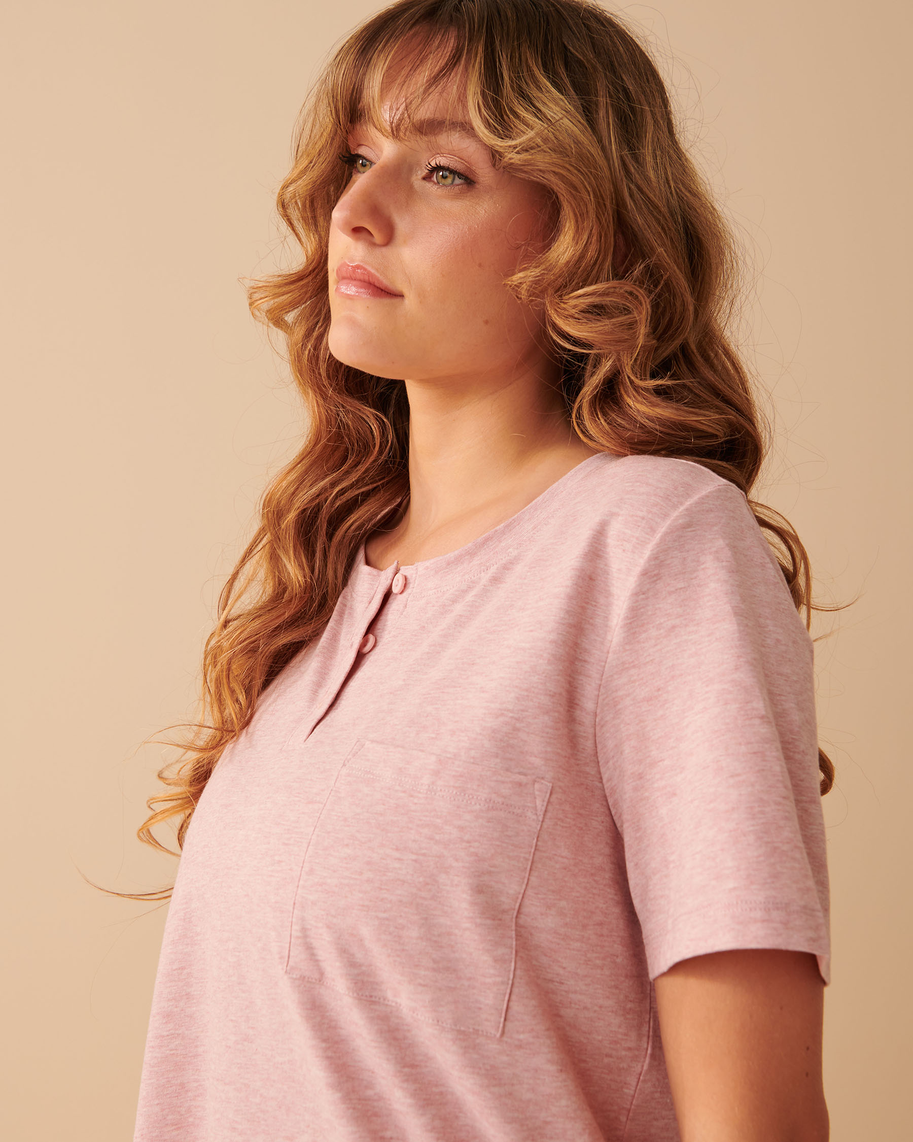 LA VIE EN ROSE T-shirt with Patch Pocket Blush rose mix 40100484 - View3