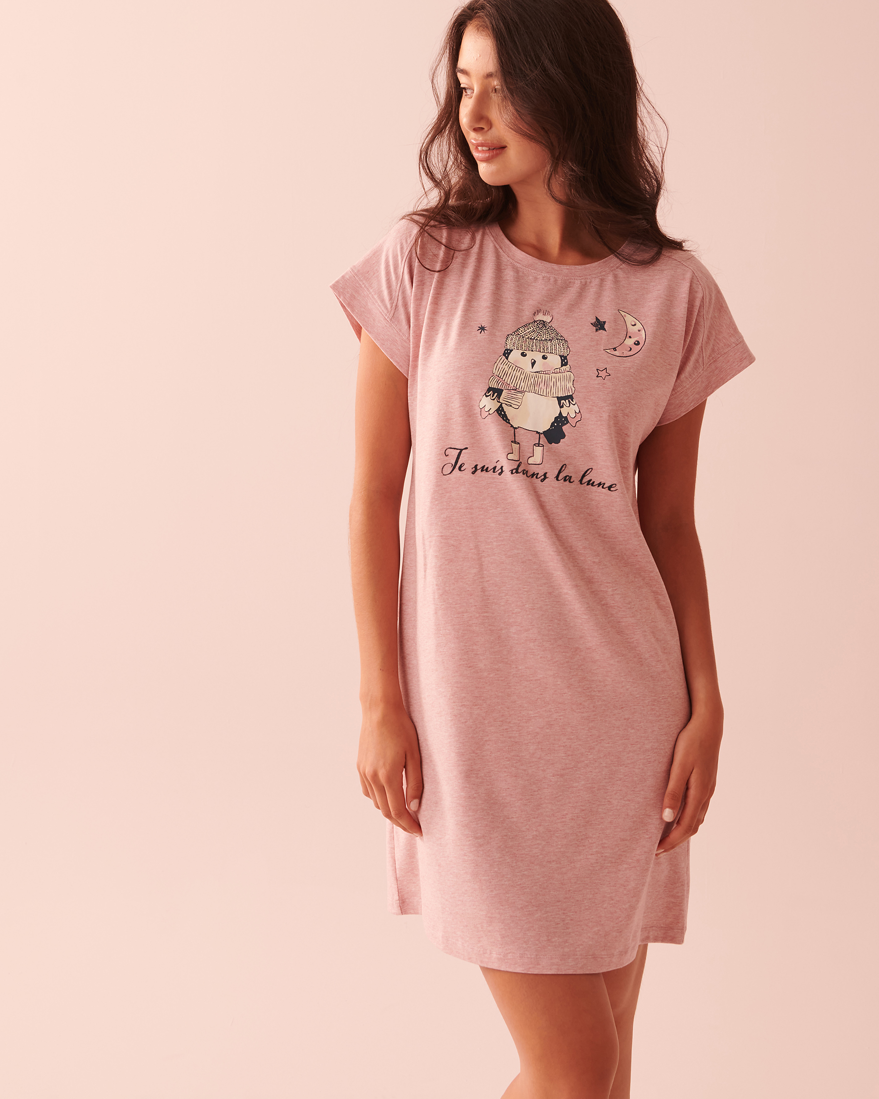 LA VIE EN ROSE Night Owl Short Sleeve Sleepshirt Blush rose mix 40500301 - View1