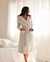 LA VIE EN ROSE Soft Knit Quilted Hooded Robe Dusty grey 40600143 - View1