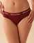 LA VIE EN ROSE Culotte bikini coton et bande élastique logo Cabernet 20100350 - View1