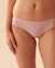 LA VIE EN ROSE Cotton and Scalloped Lace Detail Thong Panty Blush rose mix 20100356 - View1