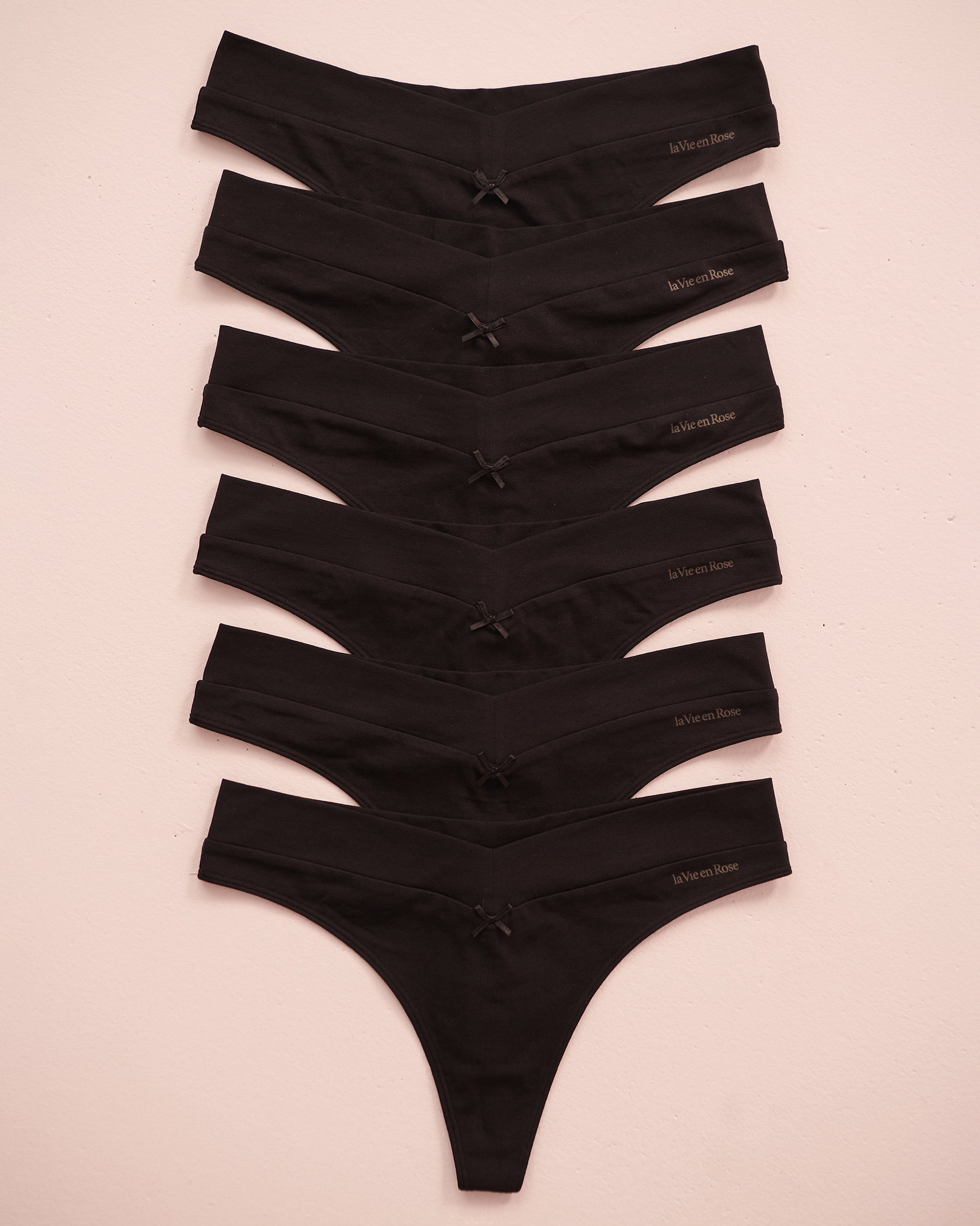 Pmrxi Pack of 6 Black Womens Cotton Thong Underwear Kuwait