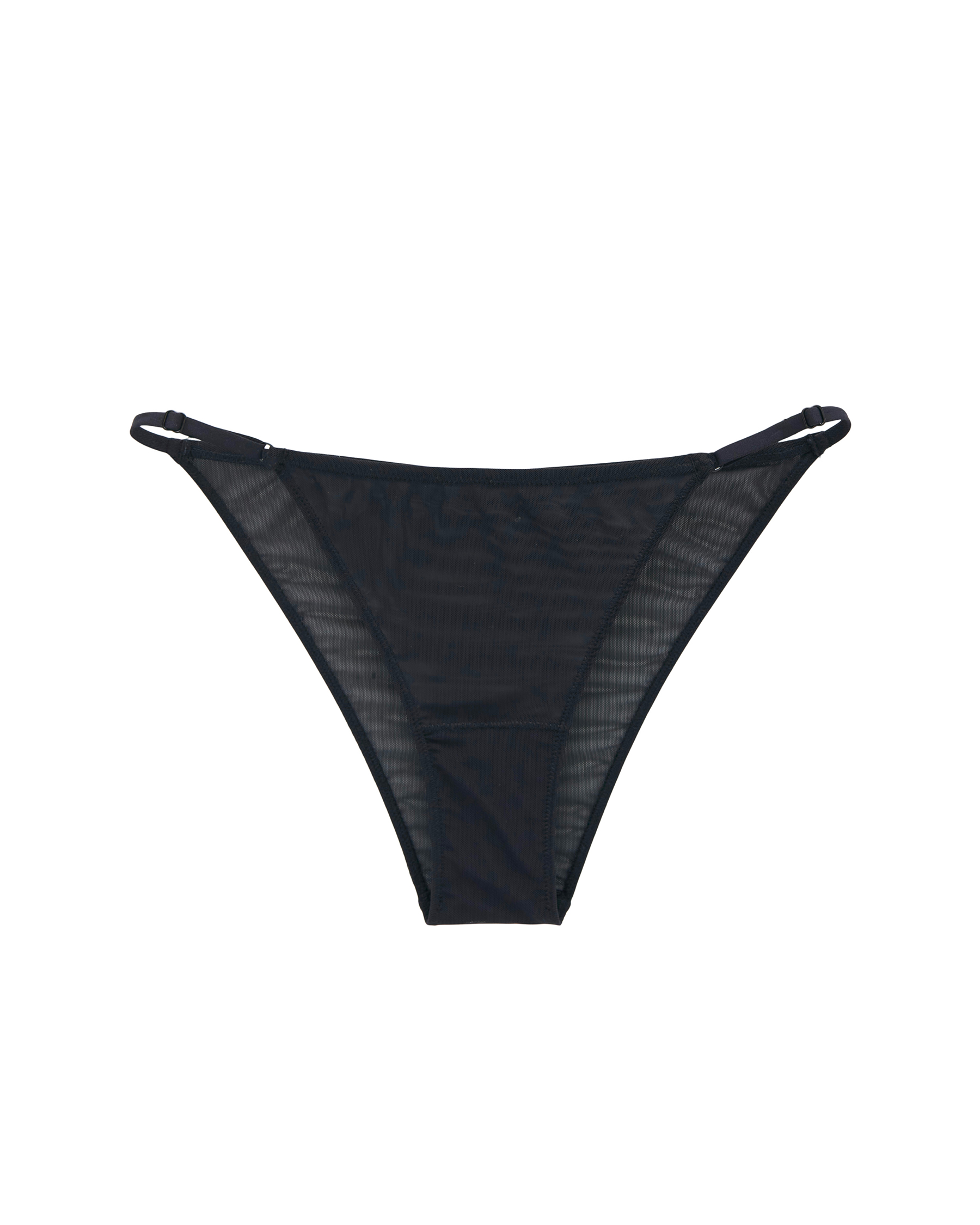 Adjustable Mesh Bikini Panty - Black