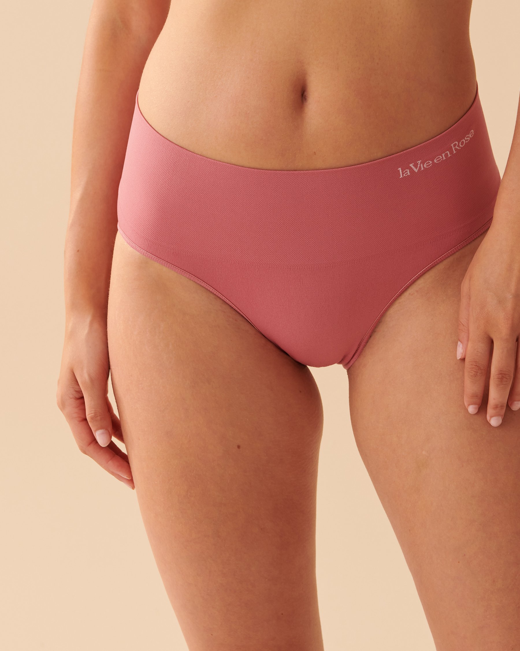 Seamless High Waist Bikini Panty - Heather pink