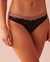 LA VIE EN ROSE Culotte bikini détails de dentelle et satin Moka 20300246 - View1