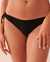LA VIE EN ROSE AQUA TEXTURED Side Tie Bikini Bottom Black polka dot 70300491 - View1